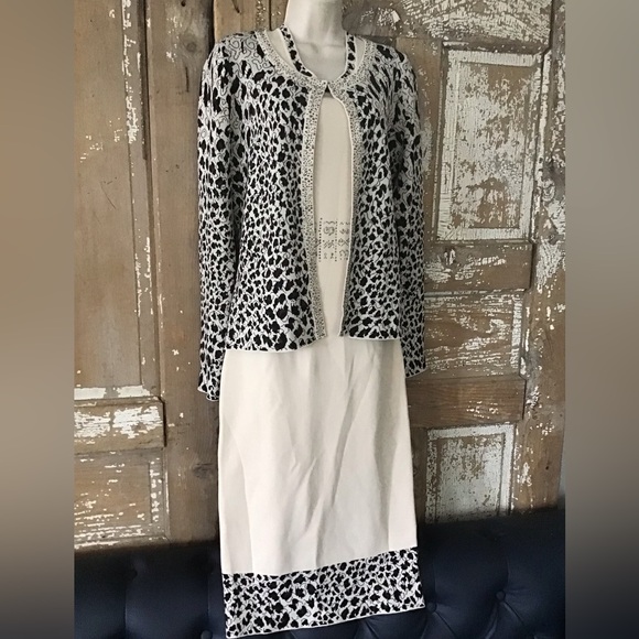 Kayla By Tally Taylor Knit Dress With Cardigan Size 6 Designer Church - Picture 7 of 13